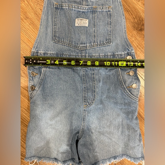 Levi Denim Overalls with Frayed Hem - Picture 6 of 10